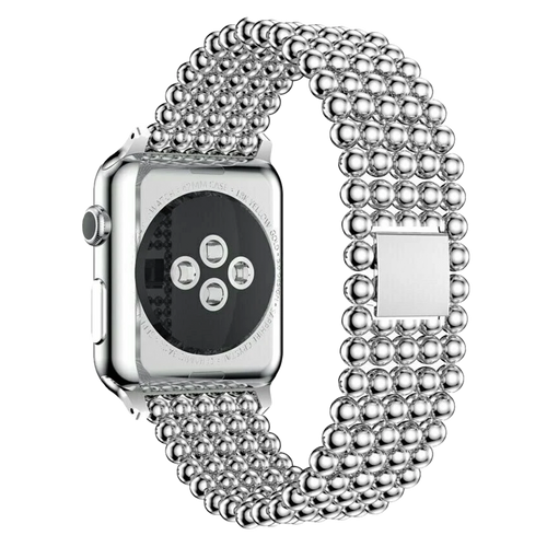 Apple Watch Beaded Steel Strap (Silver)