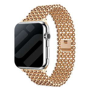 Apple Watch Beaded Steel Strap (Rose Gold)