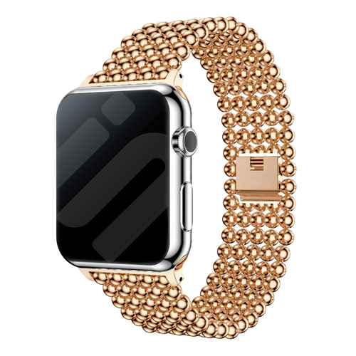 Apple Watch Beaded Steel Strap (Rose Gold)