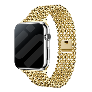 Apple Watch Beaded Steel Strap (Gold)