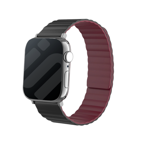 Apple Watch Magnetic Silicone Strap (Black/Red)