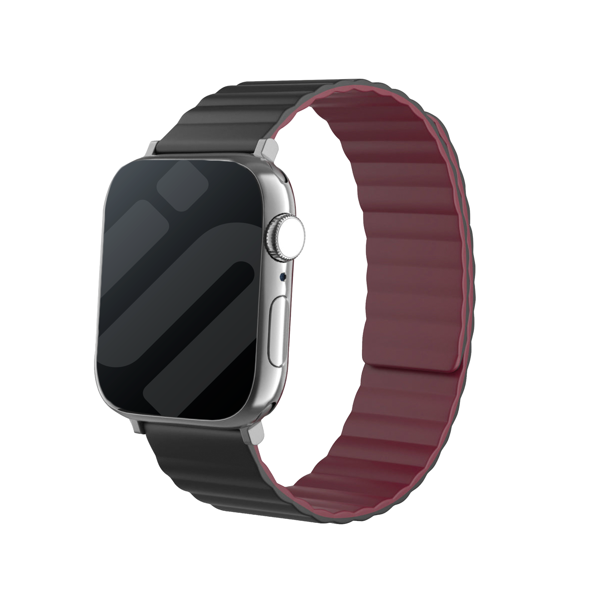 Apple Watch Magnetic Silicone Strap (Black/Red)