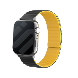 Apple Watch Magnetic Silicone Strap (Black/Yellow)