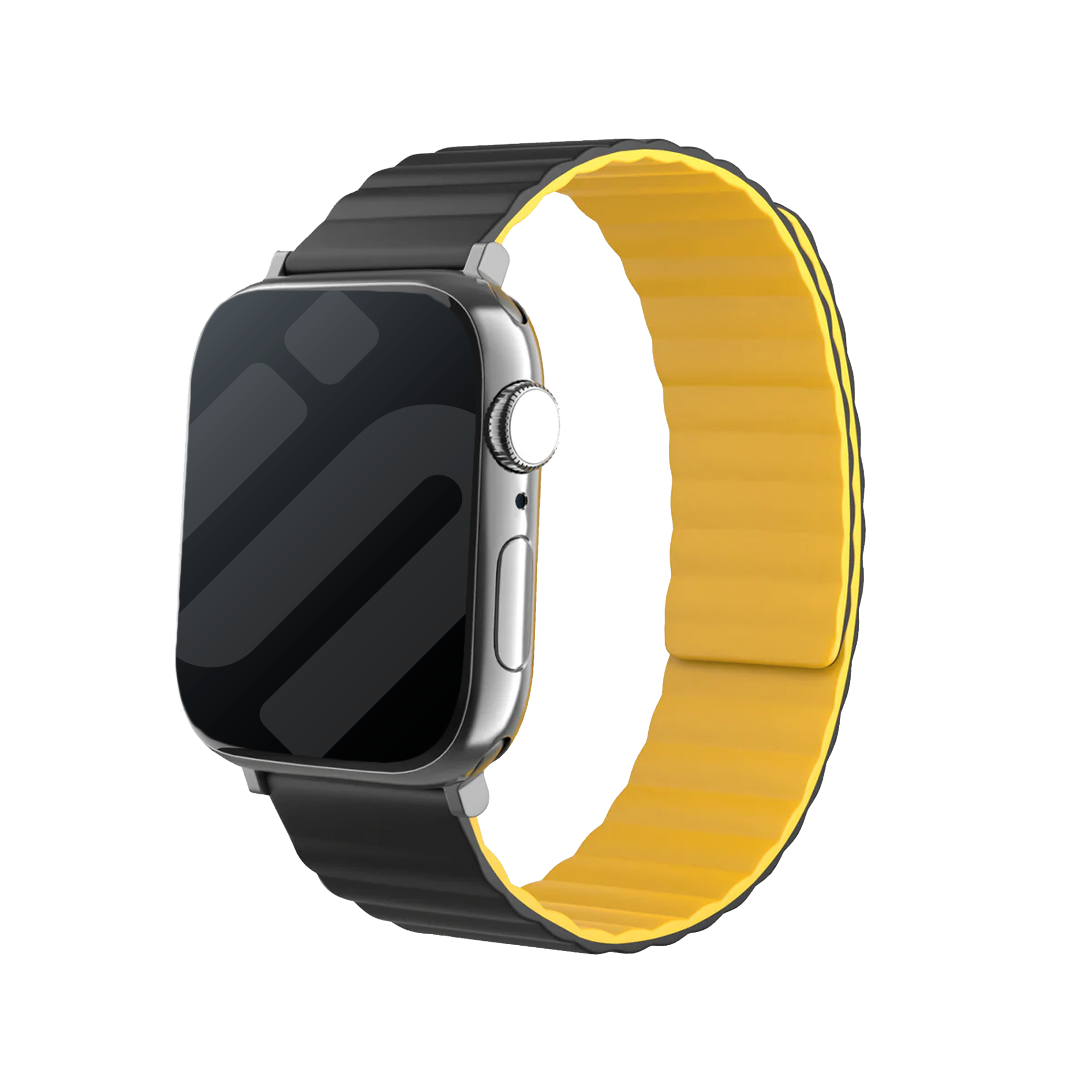 Apple Watch Magnetic Silicone Strap (Black/Yellow)