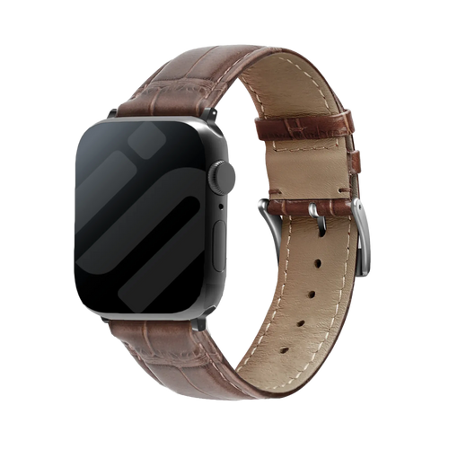 Apple Watch Leather Strap Crocodile Grain (Brown)