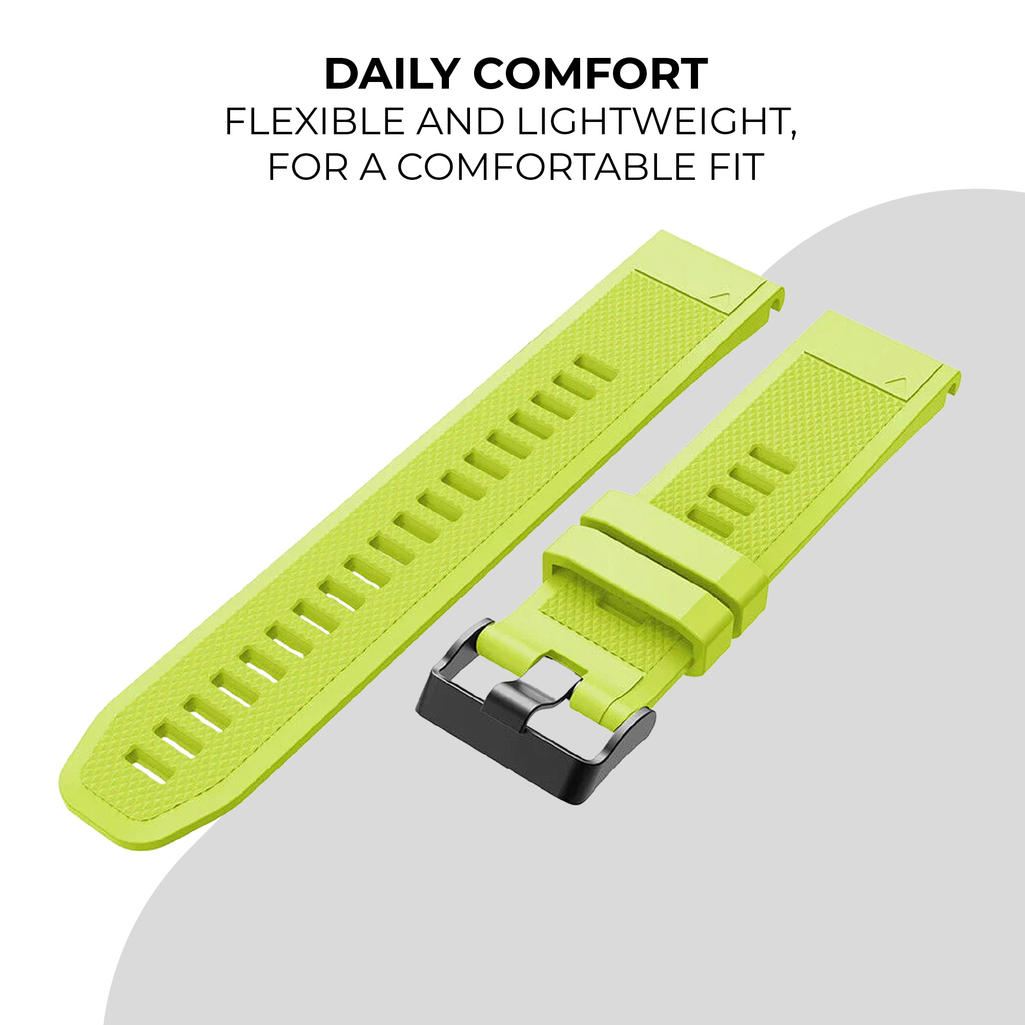 YLK Cinturino In Silicone Per Garmin Fenix 6/5/7, Forerunner 935/945/955 - 22mm, Quick-Fit, Regolabile (Nero) - Morbido E Impermeabile