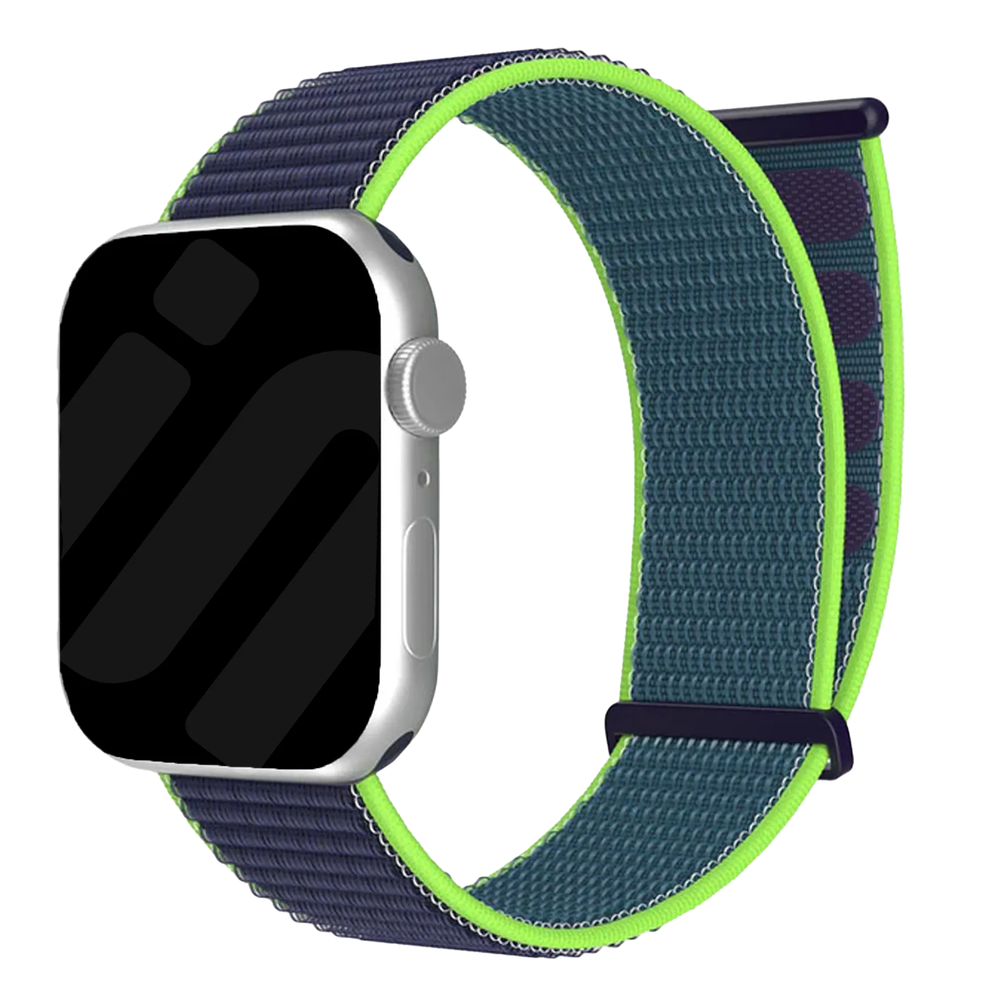 Apple Watch Nylon Loop Strap (Dark Blue/Lime)