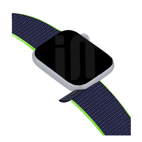Apple Watch Nylon Loop Strap (Dark Blue/Lime)