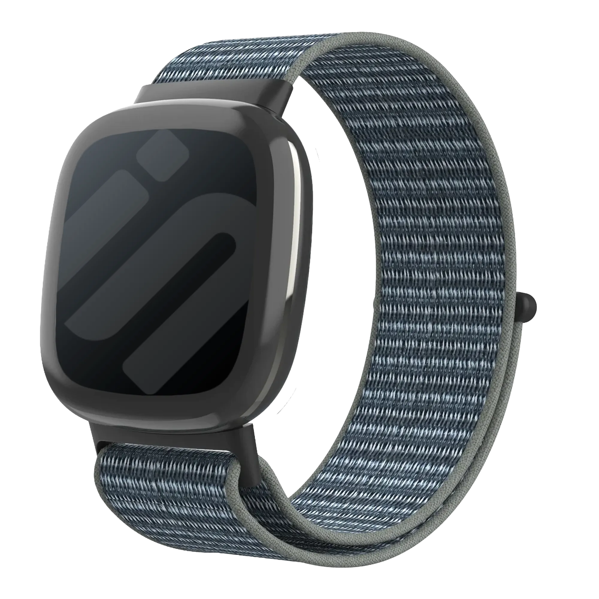 Fitbit Versa 4 Nylon Strap (Grey/Green)