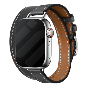 Apple Watch Leather Double Tour Strap (Black)