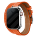 Apple Watch Leather Double Tour Strap (Orange)