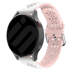 Amazfit Bip U (Pro) Patterned Silicone Strap (lWhite/Pink)
