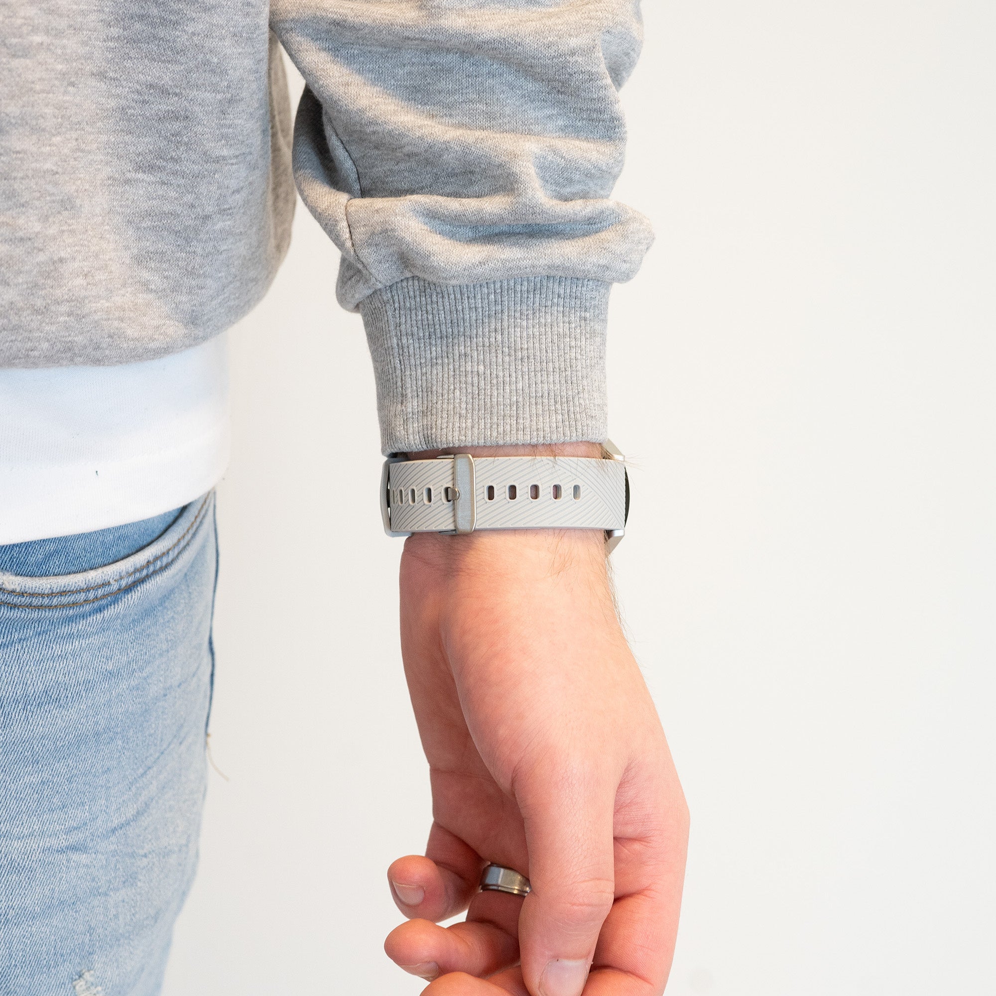 Bandz Amazfit Active 2 Silicone Strap 'Deluxe' (Grey)