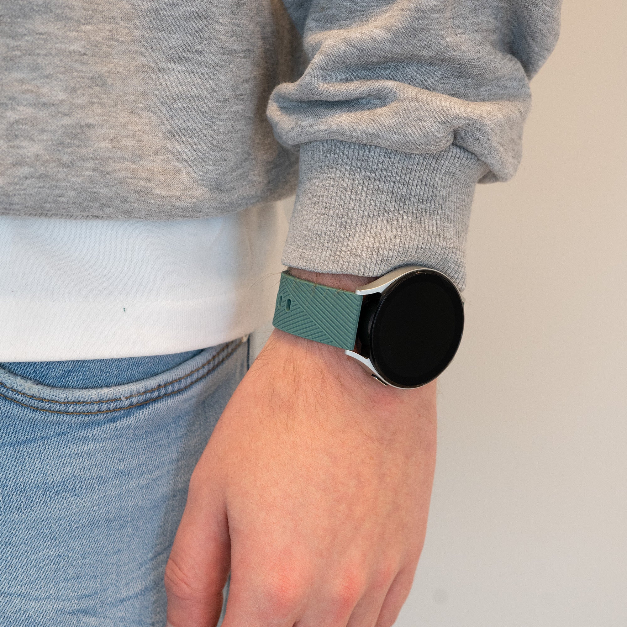 Bandz Amazfit Active 2 Silicone Strap 'Deluxe' (Pine Green)