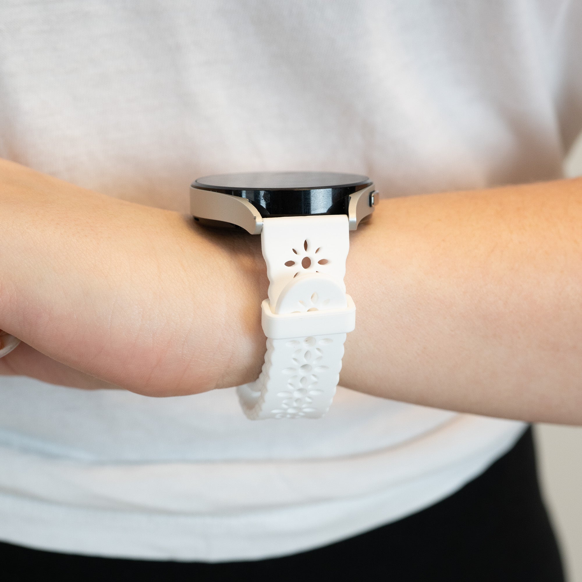 Bandz Coros Pace 2 Patterned Silicone Strap (White)
