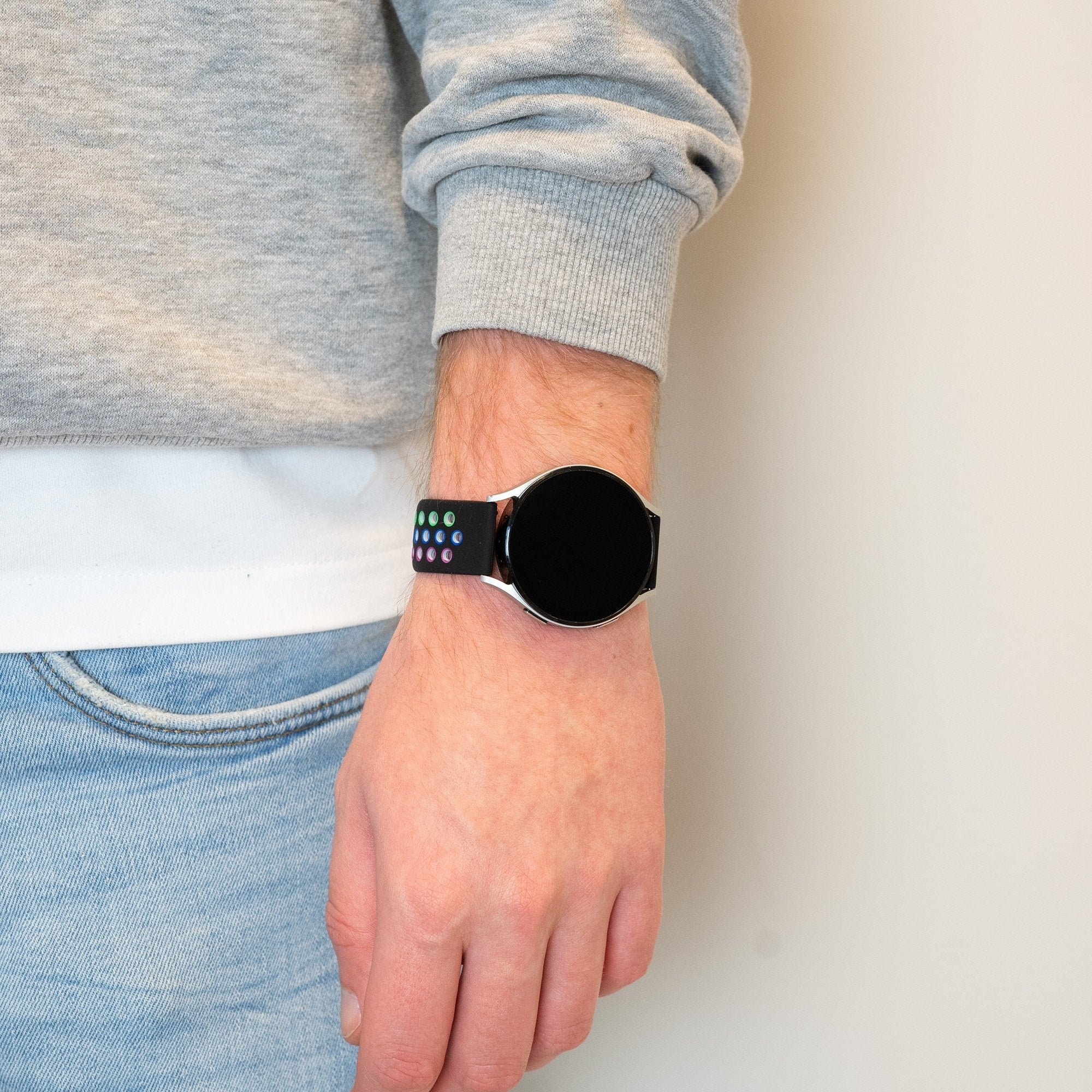 Bandz Coros Apex 42mm Sport Strap 'Deluxe' (Black/Rainbow)