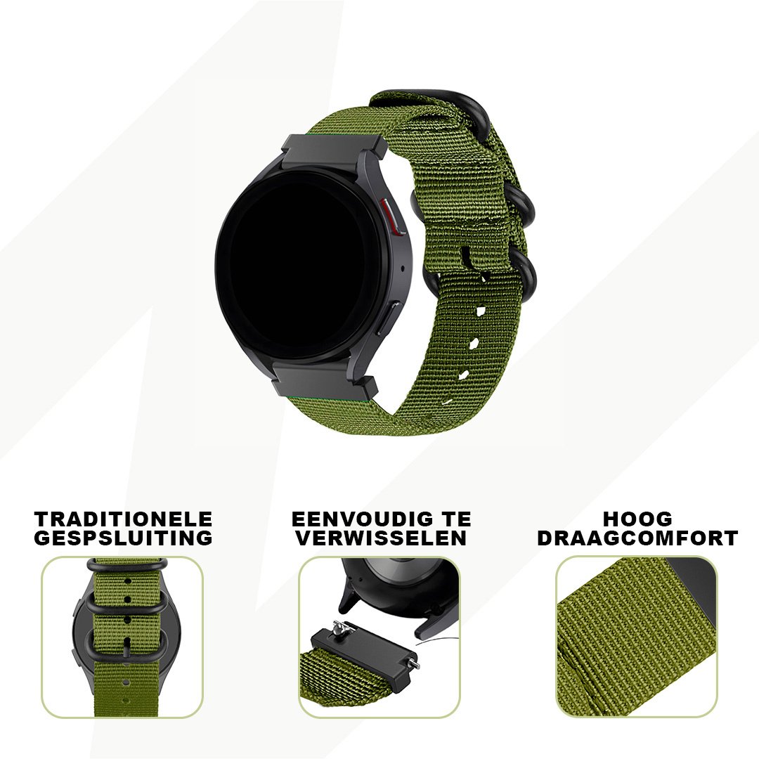 Bandz Garmin Vivoactive 3 Buckled Nylon Strap (Green)
