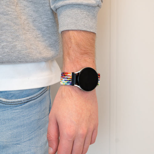 Bandz Garmin Venu SQ 2 Woven Nylon Strap (Rainbow)