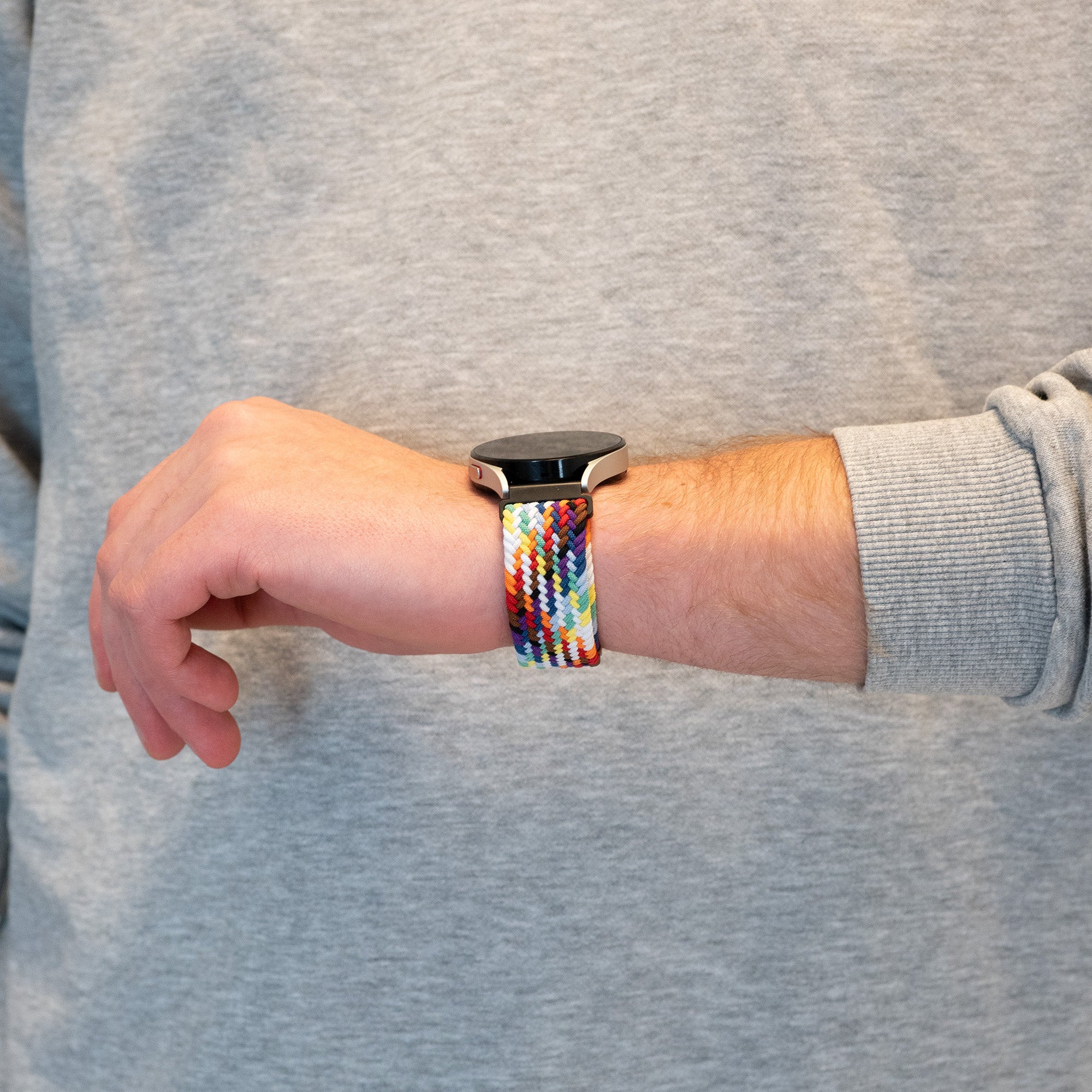 Bandz Amazfit Active 2 Woven Nylon Strap (Rainbow)