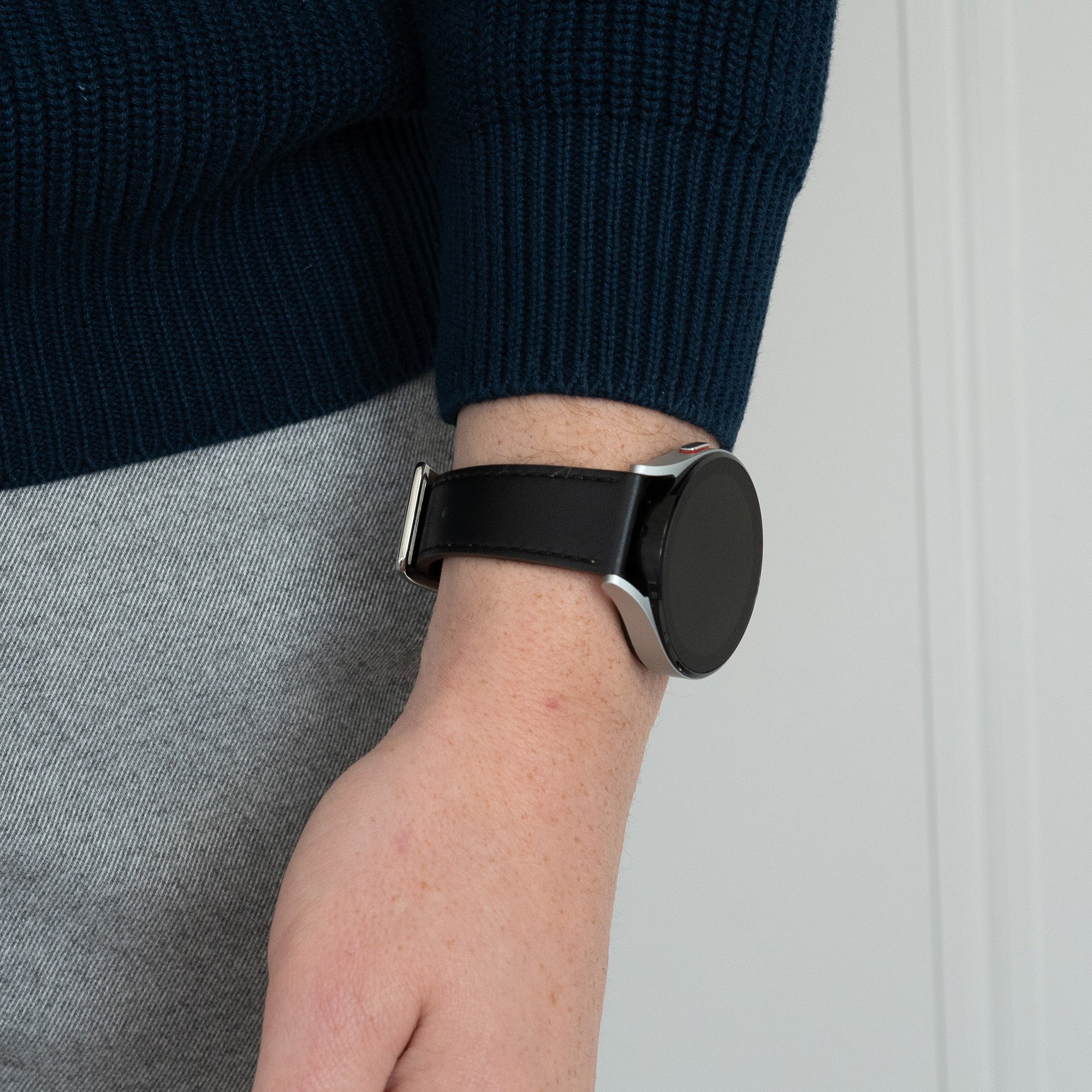 Bandz Samsung Galaxy Watch 6 40mm Leather Strap 'Deluxe' (Black)