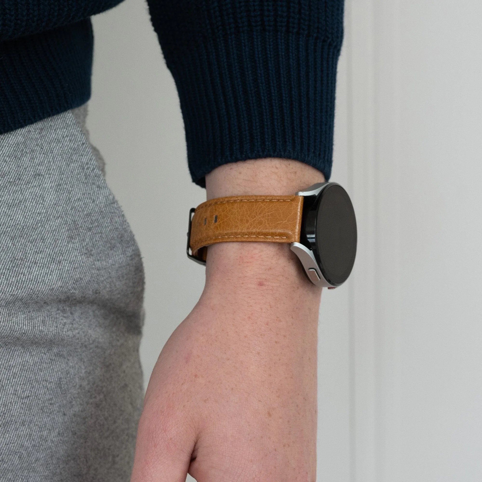 Bandz Oppo Watch X2 Leather Strap 'Classic' (Brown)