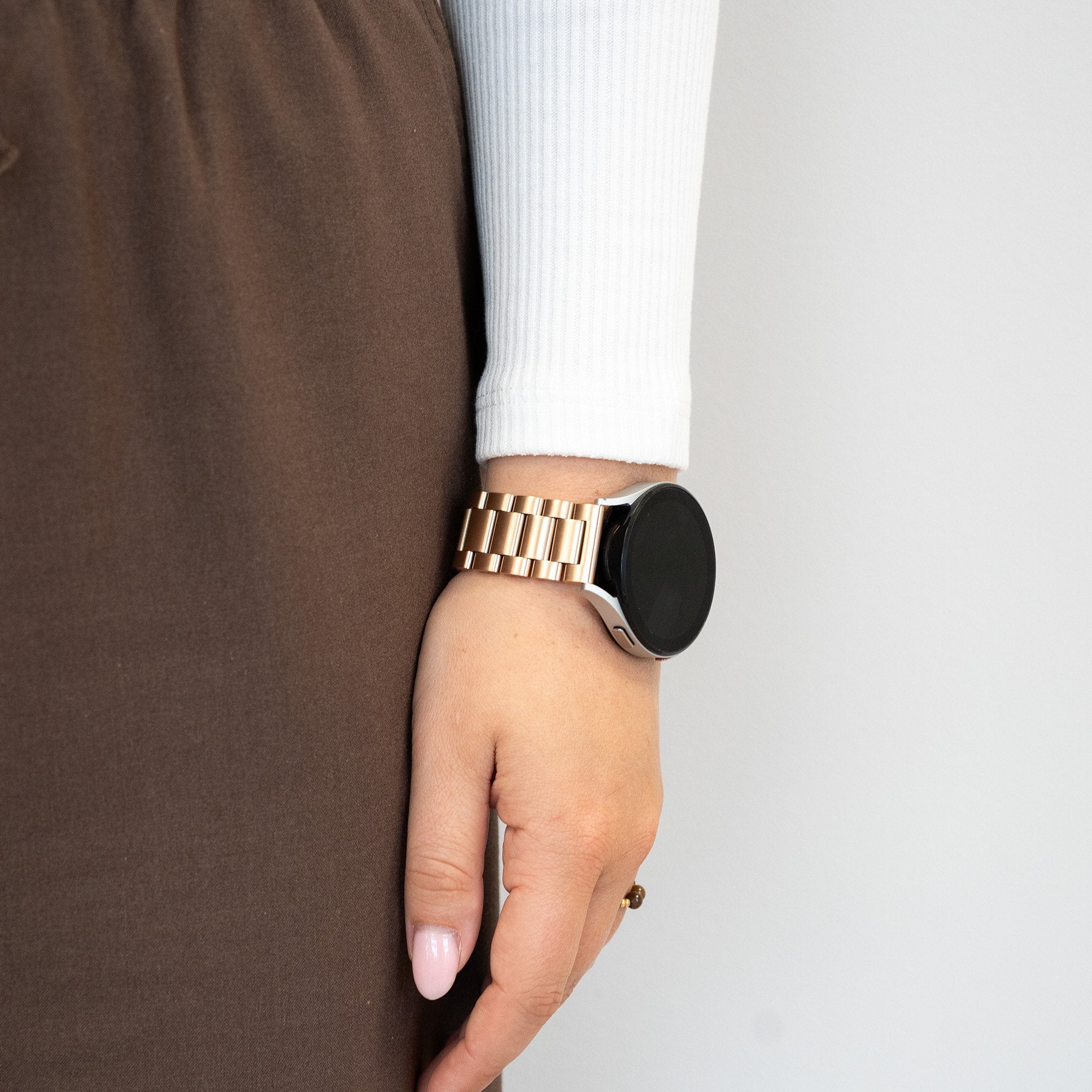 Bandz Garmin Venu SQ Steel Strap 'Classic' (Rose Gold)