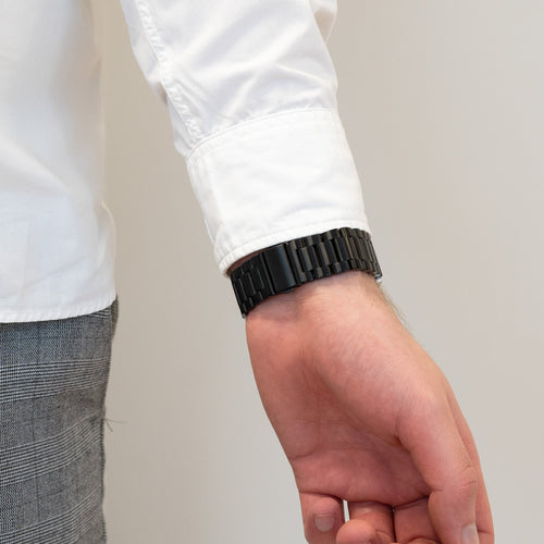 Bandz Amazfit Bip 3 (Pro) Steel Strap 'Classic' (Black)