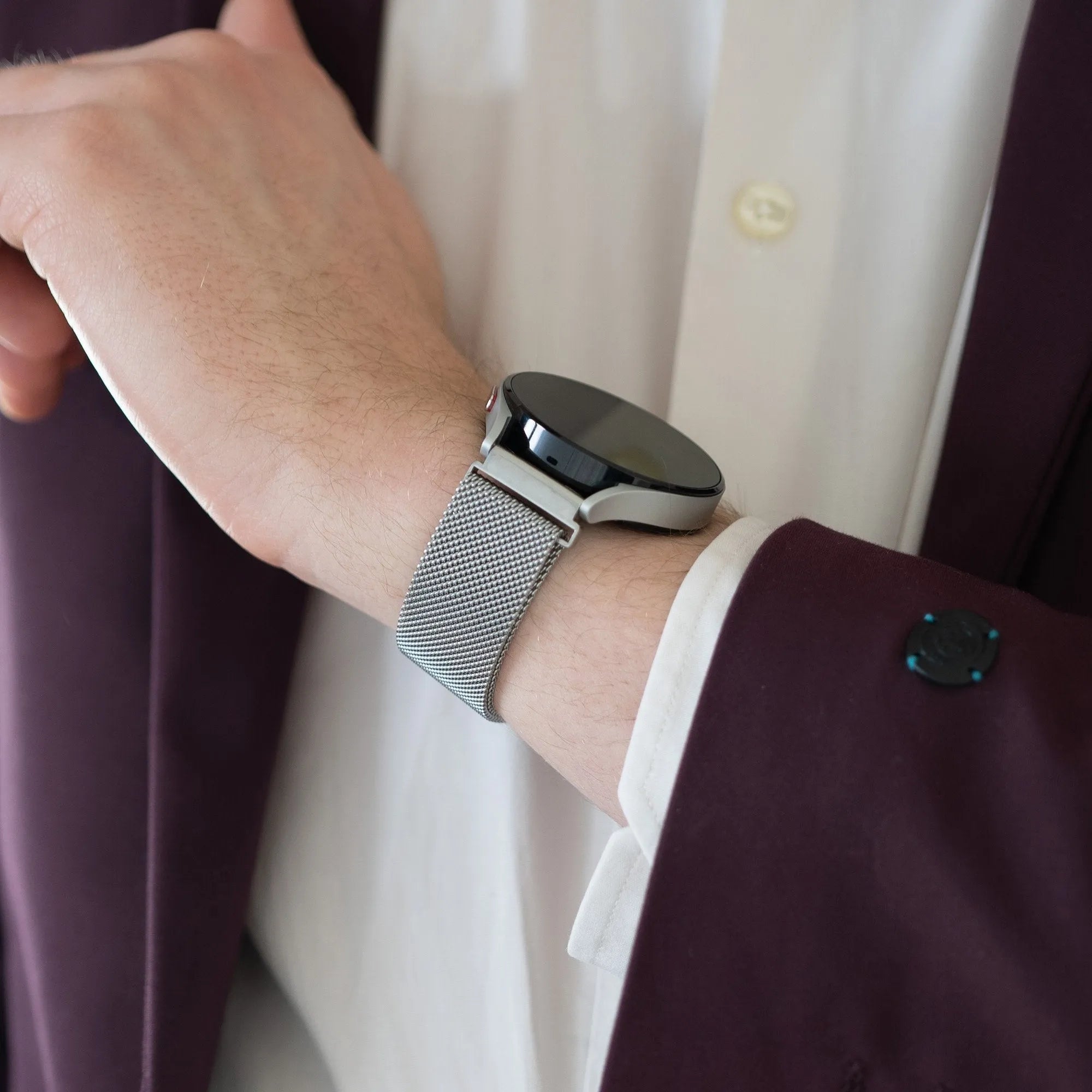 Bandz Coros Apex 2 Milanese Loop Strap (Silver)