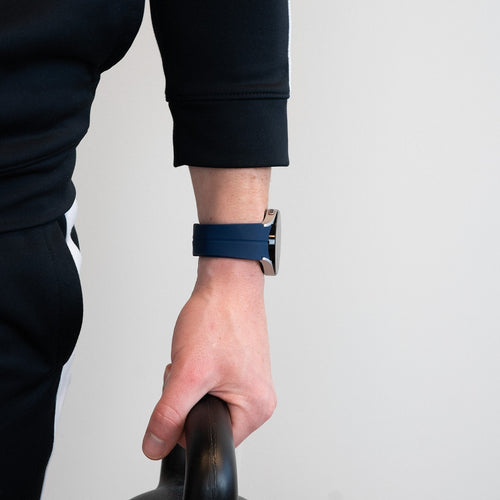 Bandz Samsung Galaxy Watch 6 Classic 43mm Silicone Strap with D-Buckle (Dark Blue)