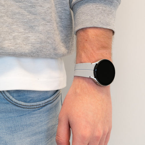 Bandz Samsung Galaxy Watch 4 40mm Silicone Strap with D-Buckle (Grey)