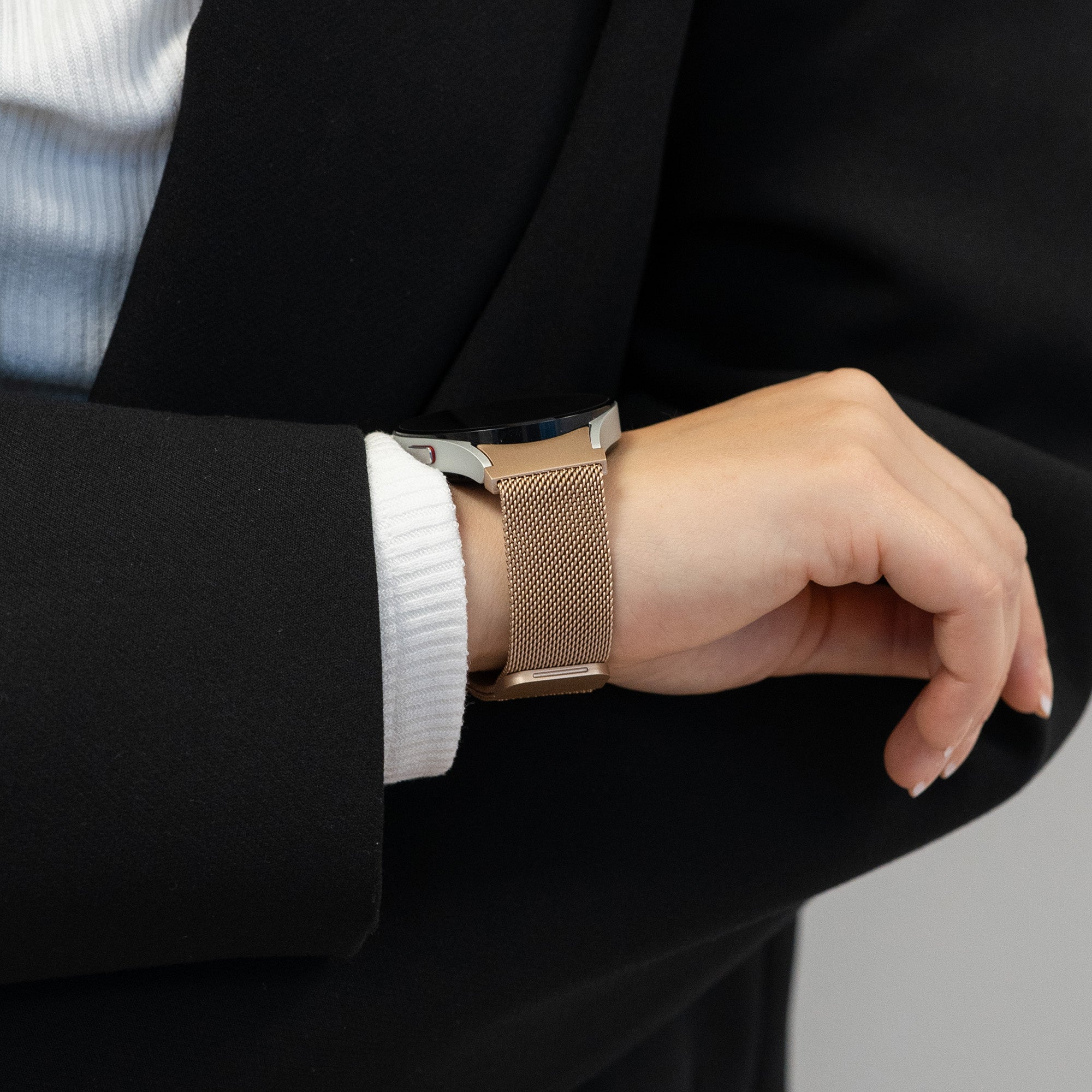 Bandz Samsung Galaxy Watch 6 Classic 43mm Milanese Loop Strap (Rose Gold)