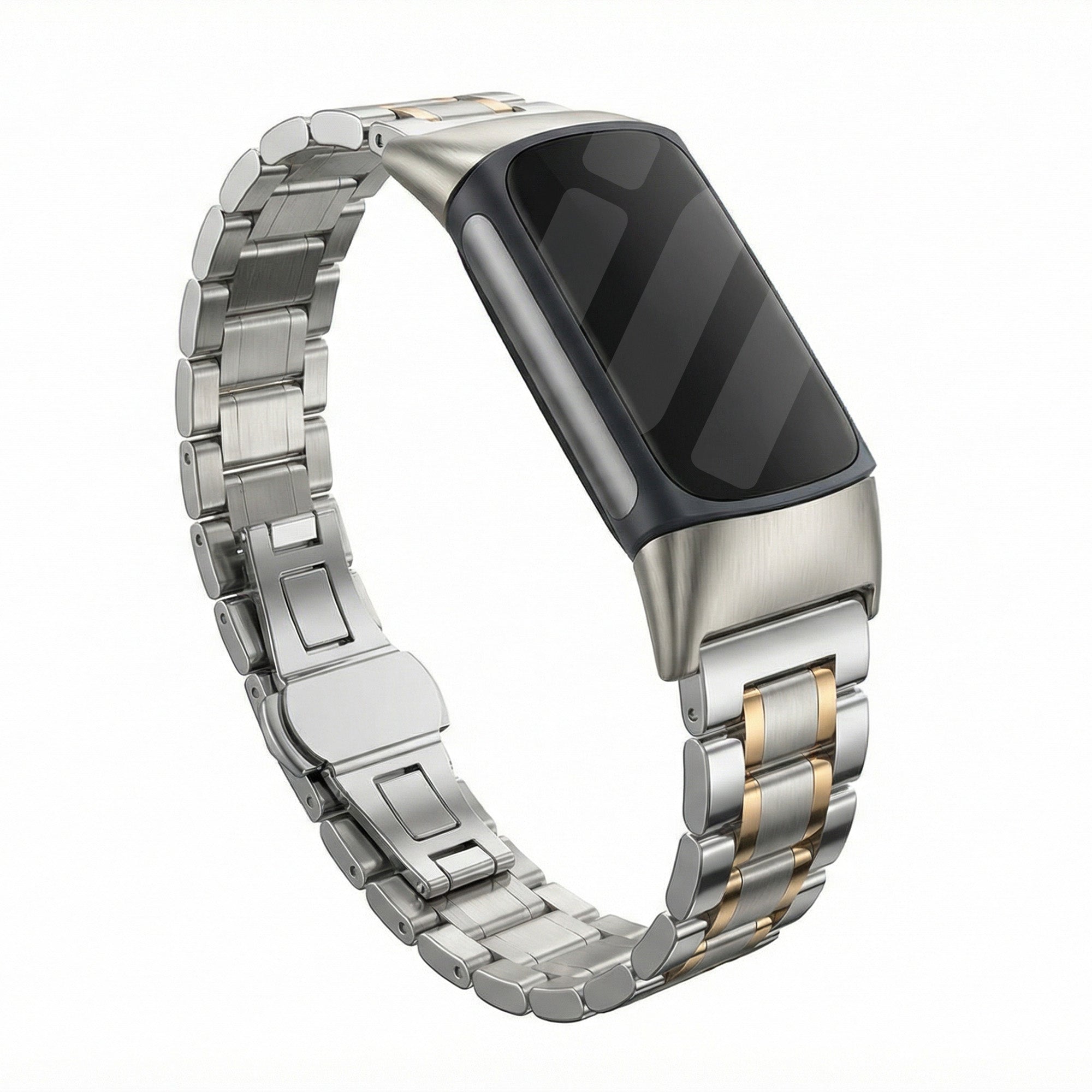Fitbit Charge 6 Metal Strap (Silver/Rose Gold)