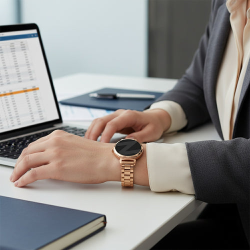 Bandz Pebble Round 2 - 14mm Steel Strap 'Classic' (Rose Gold)