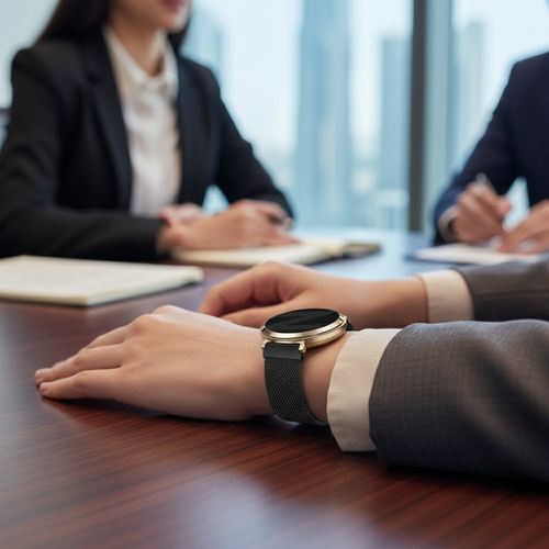 Bandz Pebble Round 2 - 14mm Milanese Loop Strap (Black)