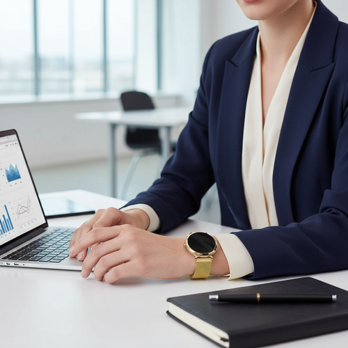 Bandz Pebble Round 2 - 14mm Milanese Loop Strap (Gold)