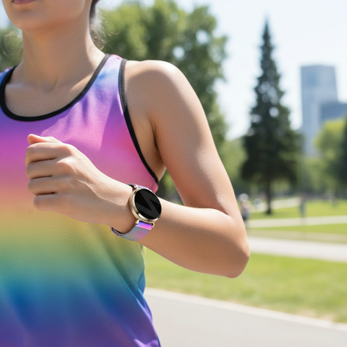 Bandz Pebble Round 2 - 14mm Milanese Loop Strap (Rainbow)