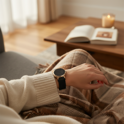 Bandz Pebble Round 2 - 14mm Woven Nylon Strap (Black)