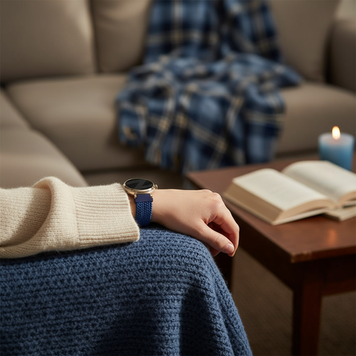 Bandz Pebble Round 2 - 14mm Woven Nylon Strap (Blue)