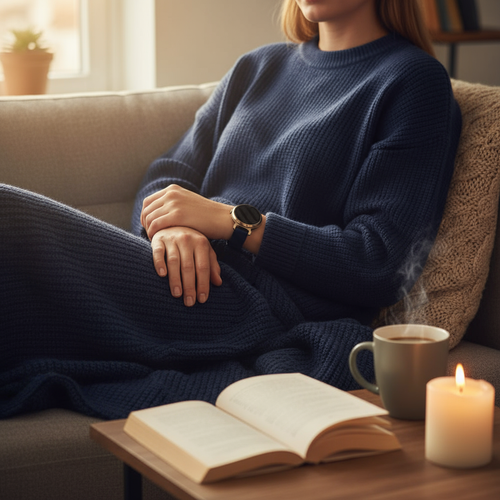 Pebble Round 2 - 14mm Luxury Silicone Strap (Dark Blue)