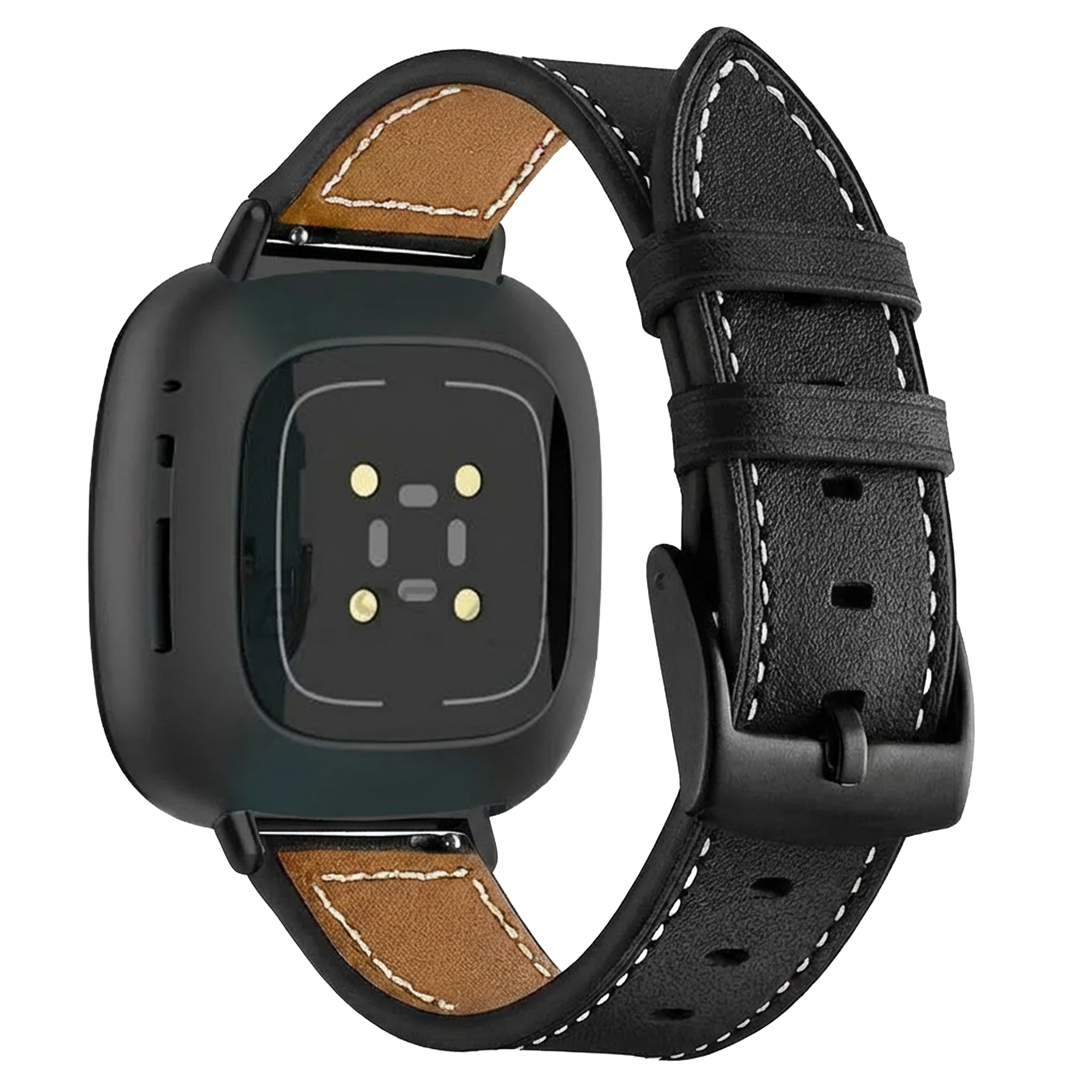 Fitbit Sense Modern Leather Strap (Black)