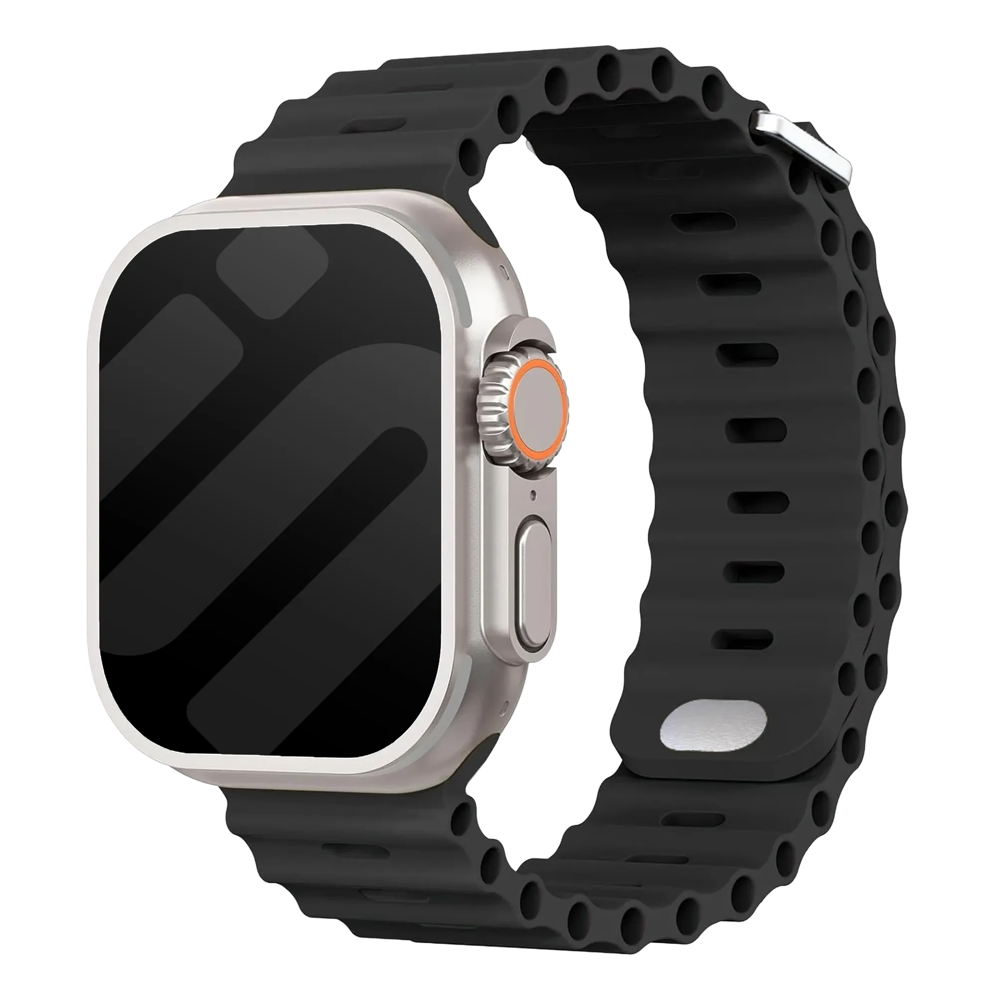 Apple Watch Ocean Strap with Snap Closure (Black)