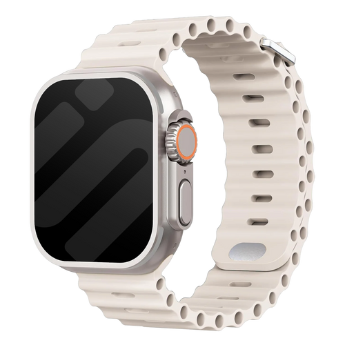 Apple Watch Ocean Strap with Snap Closure (Starlight)