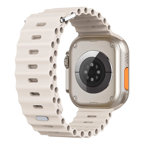 Apple Watch Ocean Strap with Snap Closure (Starlight)