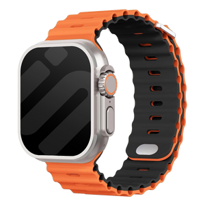 Apple Watch Ocean Strap with Snap Closure (Orange/Black)