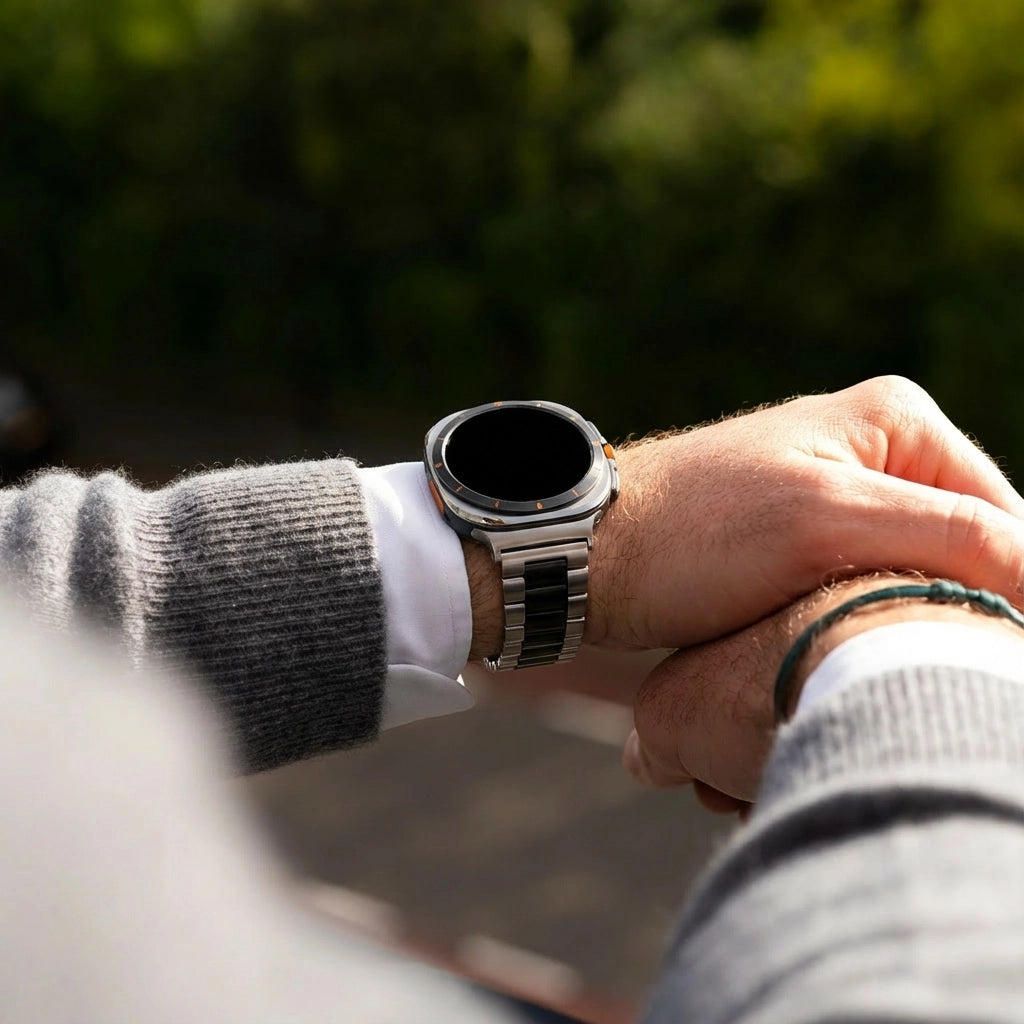 Bandz Samsung Galaxy Watch Ultra Steel Strap 'Classic' (Silver/Black)