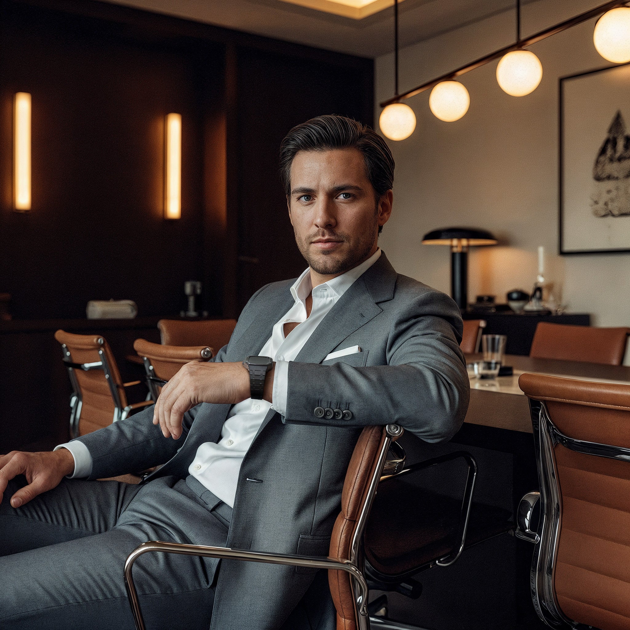 Reqior Apple Watch 45mm Polymer and Metal Case with Rubber Strap (Silver)