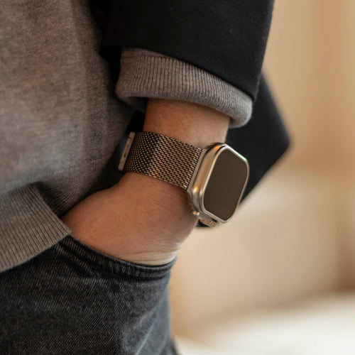 Bandz Apple Watch Milanese Loop Strap with P-Buckle (Silver)