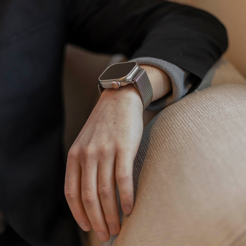 Bandz Apple Watch Milanese Loop Strap with P-Buckle (Silver)
