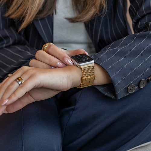 Bandz Apple Watch Milanese Loop Strap with P-Buckle (Gold)