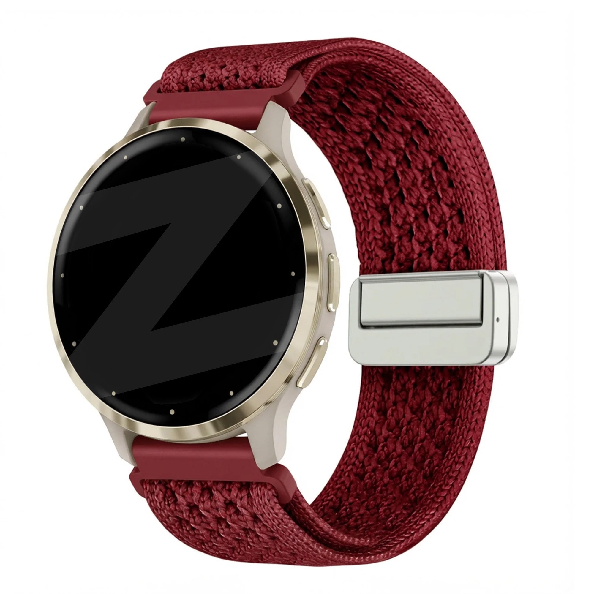 Bandz Garmin Venu 3s Vintage Nylon Strap (Wine Red)